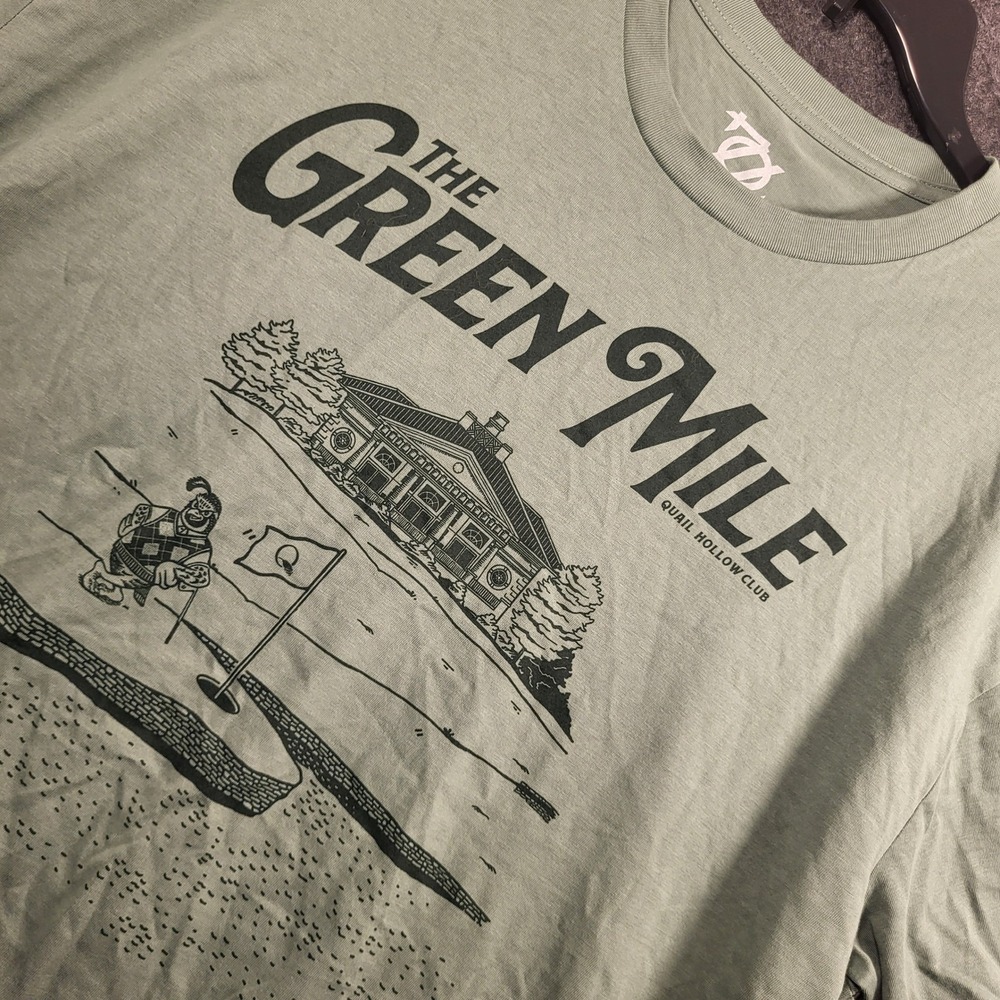 Quail Hollow Club The Green Mile Mens T-Shirt Sage Green Golf Graphic Tee XL